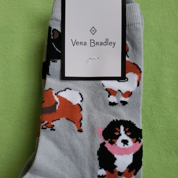 VERA BRADLEY DOG SHOW DOGS CREW SOCKS 2-PAIRS:NWT - Picture 3 of 10